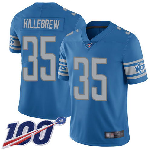Detroit Lions Limited Blue Men Miles Killebrew Home Jersey NFL Football #35 100th Season Vapor Untouchable->youth nfl jersey->Youth Jersey